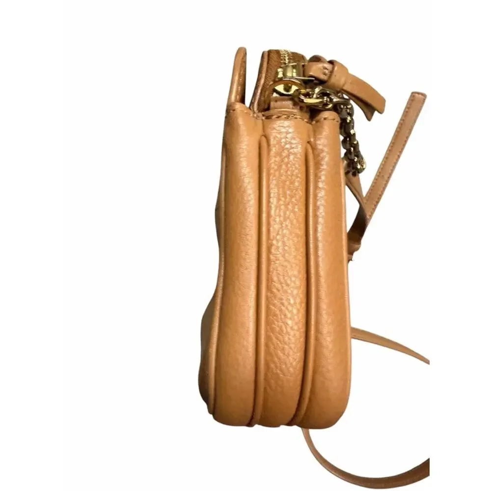 Tory Burch Ivy Crossbody Bag Brown Pebbled Leather